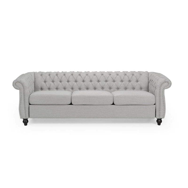 Chesterfield-Sofa für 3 Personen mit Knopfheftung und Ziernägeln
