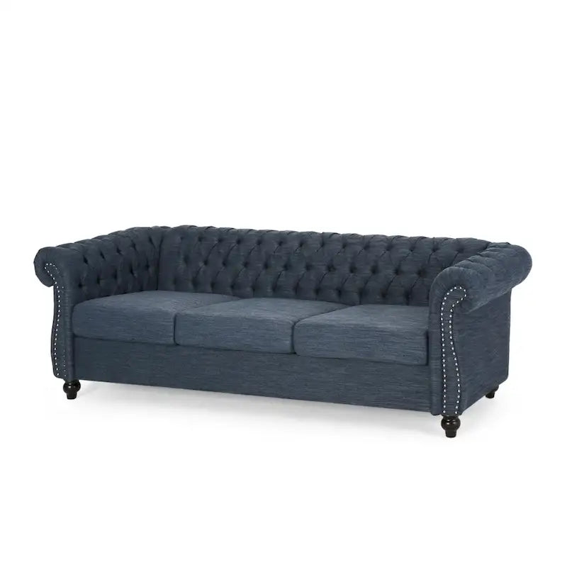 Chesterfield-Sofa für 3 Personen mit Knopfheftung und Ziernägeln