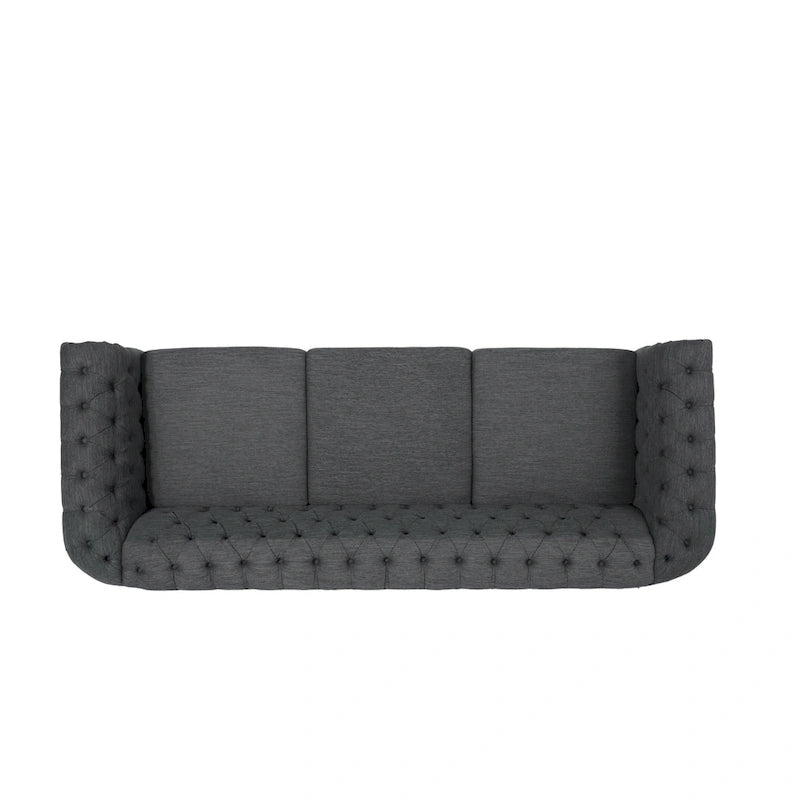 Chesterfield-Sofa für 3 Personen mit Knopfheftung und Ziernägeln