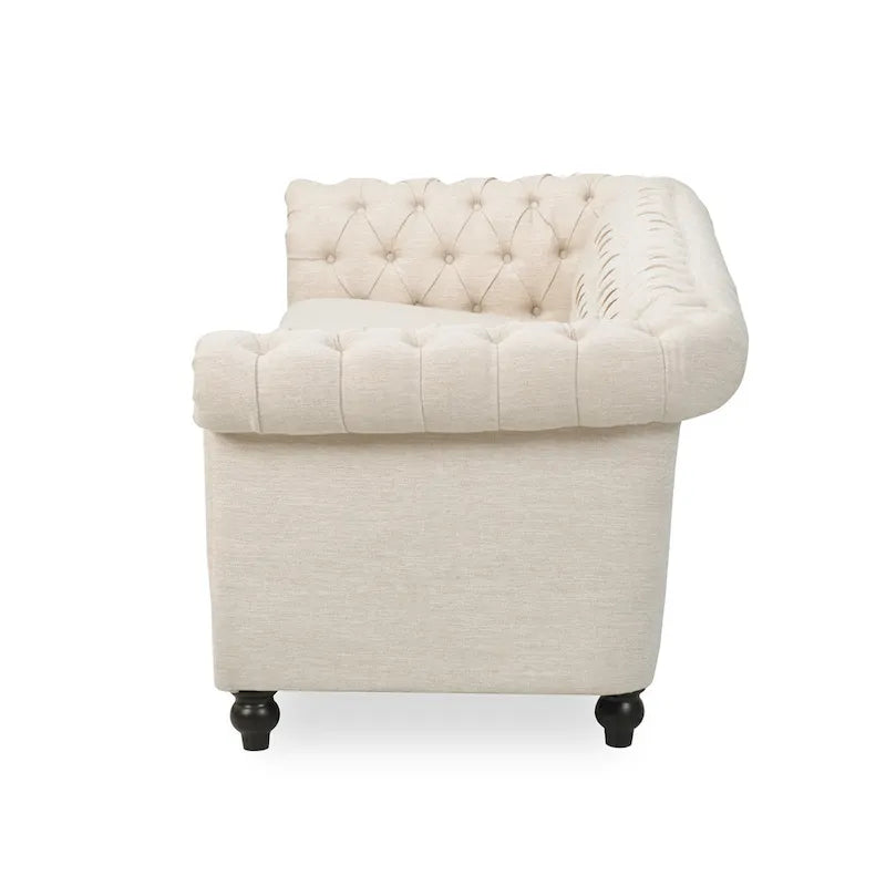 Chesterfield-Sofa für 3 Personen mit Knopfheftung und Ziernägeln