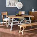 Tavolo da pranzo moderno in legno naturale/grigio in stile rustico contemporaneo