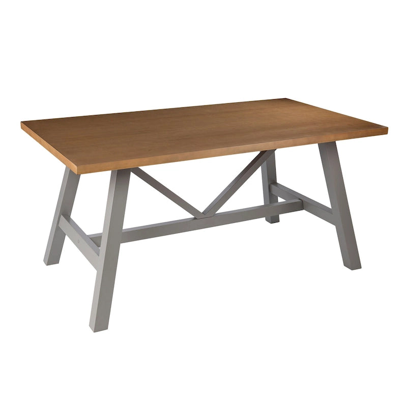 Tavolo da pranzo moderno in legno naturale/grigio in stile rustico contemporaneo