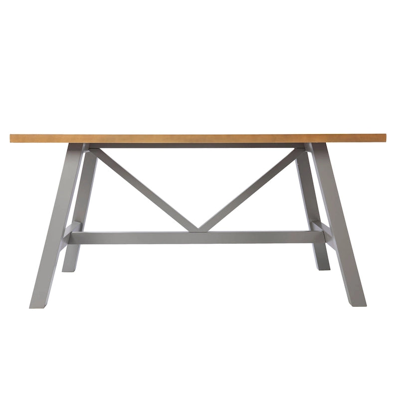 Tavolo da pranzo moderno in legno naturale/grigio in stile rustico contemporaneo