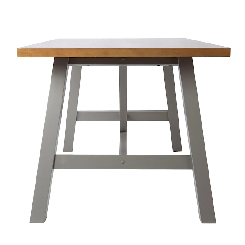 Tavolo da pranzo moderno in legno naturale/grigio in stile rustico contemporaneo
