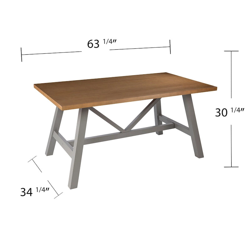 Tavolo da pranzo moderno in legno naturale/grigio in stile rustico contemporaneo