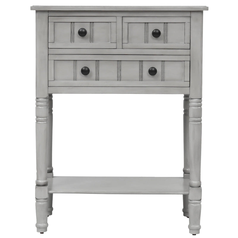 Wooden Console Table, Sofa Table with Storage Drawers and Shelf