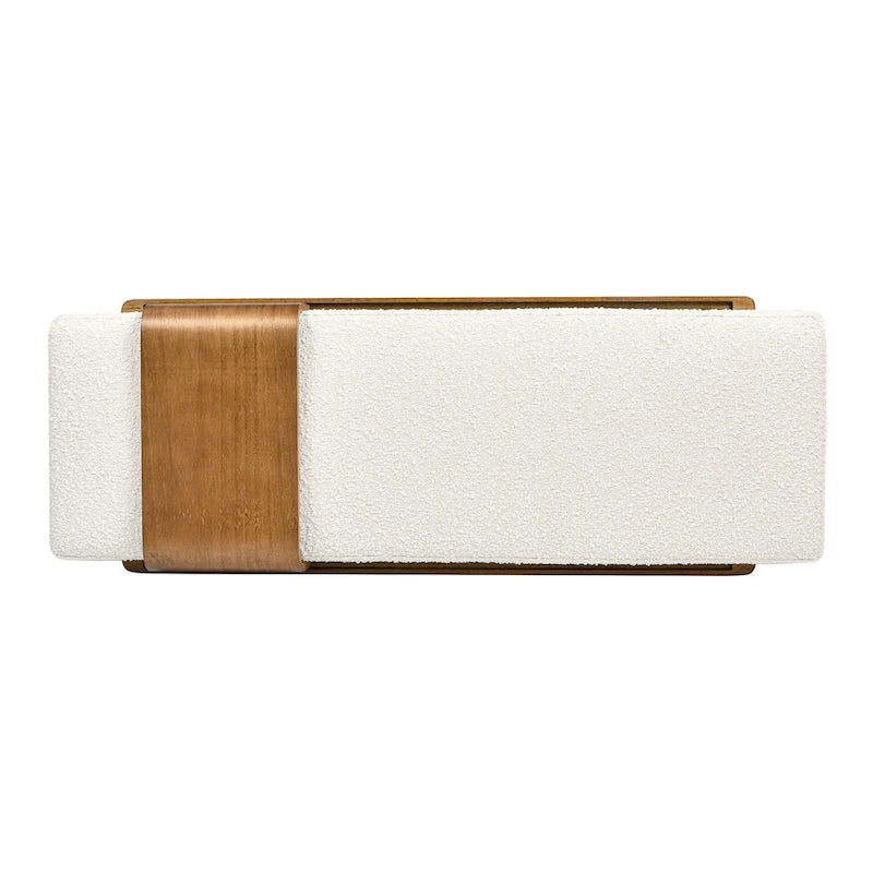 52 Boucle Faux Sherpa Modern Telephone Bench with Sliding Shelf