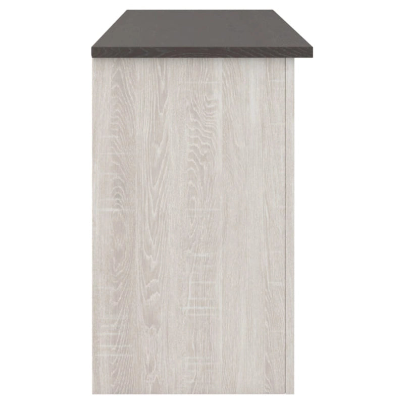 Casual Large TV Stand w/Fireplace Option, White/Brown