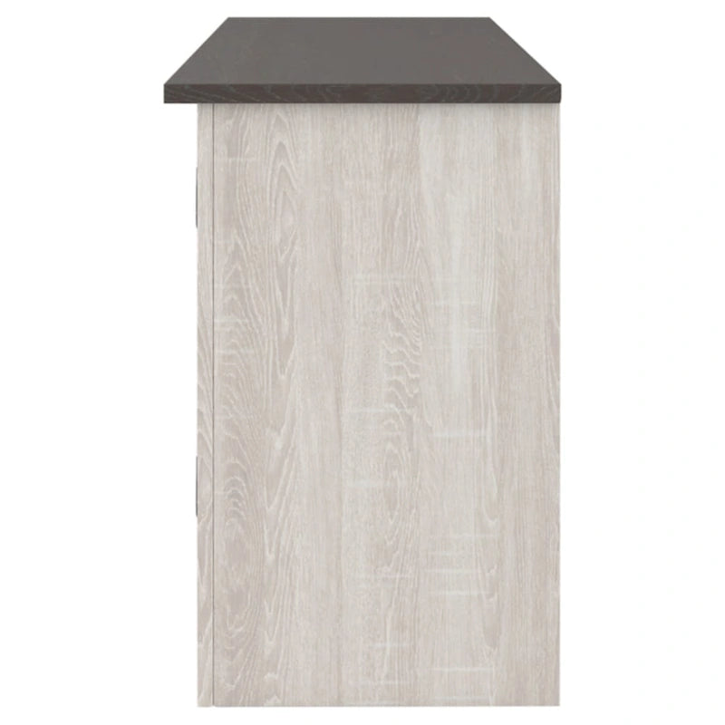 Casual Large TV Stand w/Fireplace Option, White/Brown