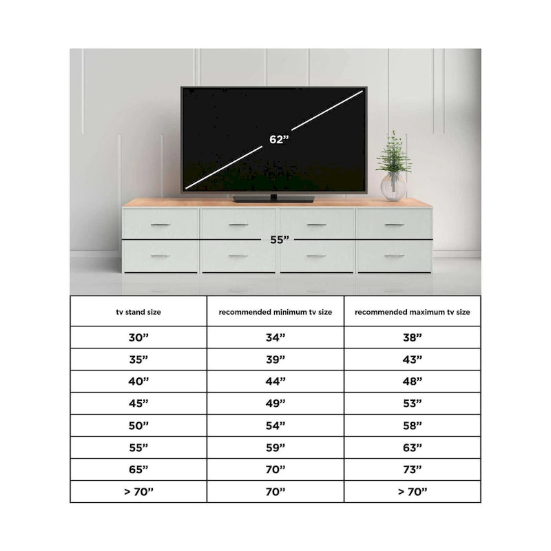 Casual Large TV Stand w/Fireplace Option, White/Brown