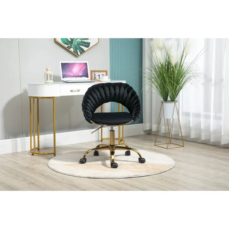 Cadeira de computador, cadeira de escritório, cadeira giratória ajustável com assento em tecido, cadeira para estudo em casa