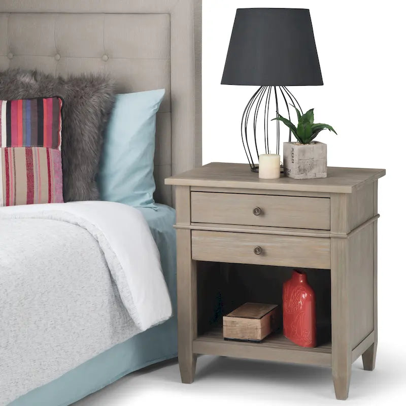 Sterling SOLID WOOD 24 inch Wide Bedside Nightstand Table