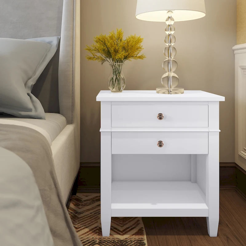 Sterling SOLID WOOD 24 inch Wide Bedside Nightstand Table