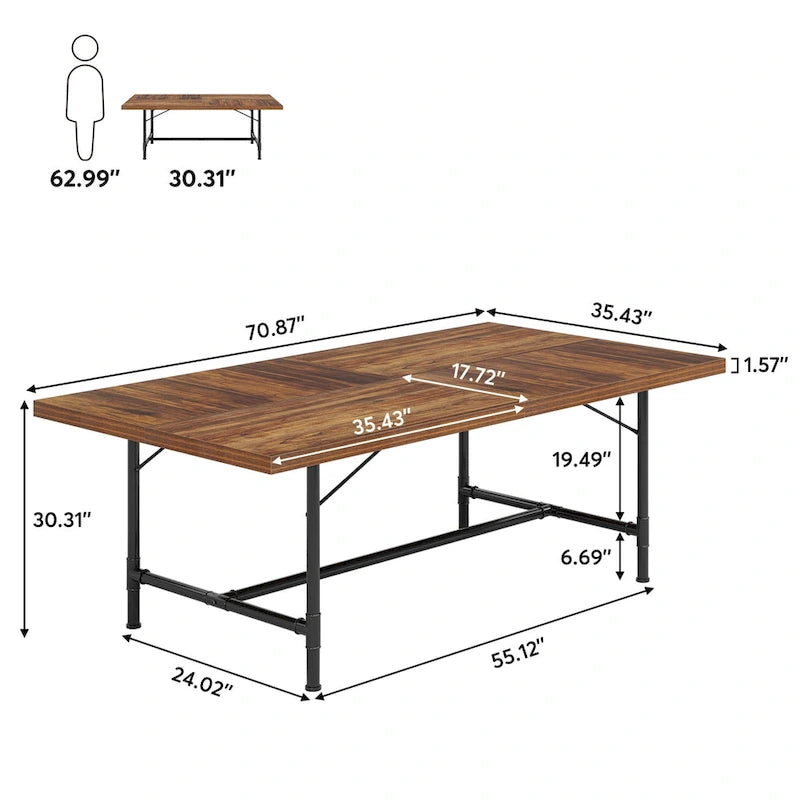 Obdélníkový jednací seminární stůl pro konferenční místnost, 70.8 W x 35.4 D
