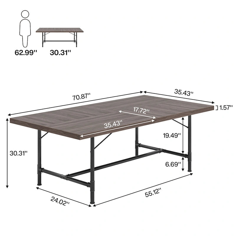 Obdélníkový jednací seminární stůl pro konferenční místnost, 70.8 W x 35.4 D