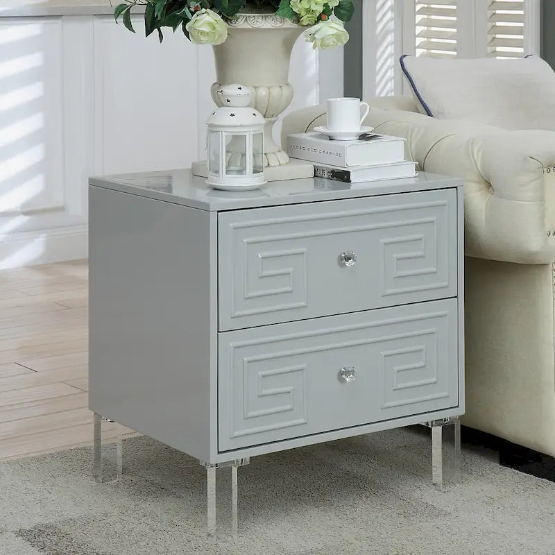 Contemporary 24-inch 2-Drawer Side Table