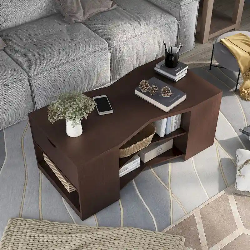 Moderne bruine salontafel van 47 inch met 6 planken