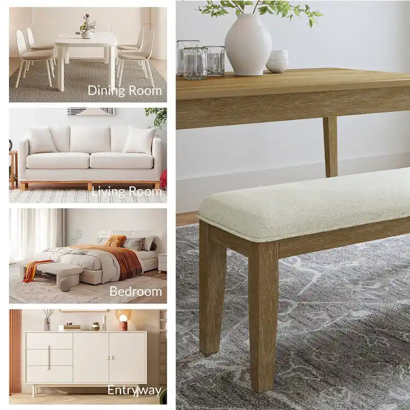 Design Solid Wood Dining Bench