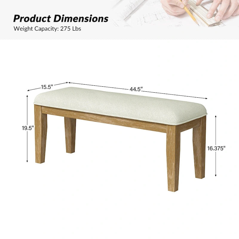 Design Solid Wood Dining Bench