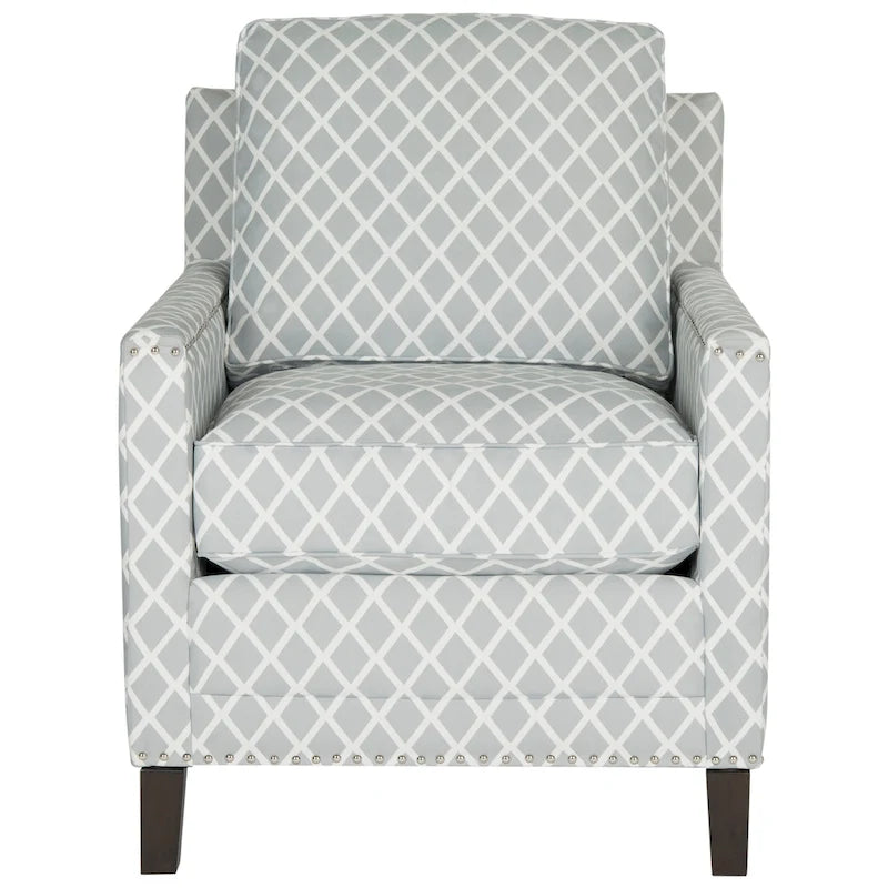 Klubové křeslo z polyesterové tkaniny v broskvově růžové/bílé barvě - 29W x 32D x 38H