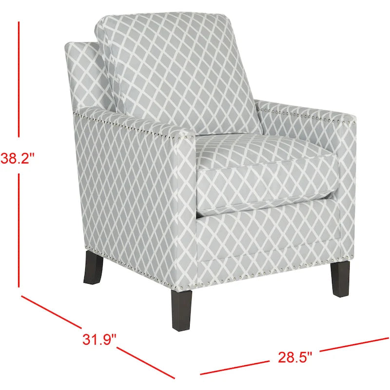 Klubové křeslo z polyesterové tkaniny v broskvově růžové/bílé barvě - 29W x 32D x 38H