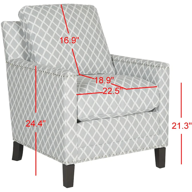 Klubové křeslo z polyesterové tkaniny v broskvově růžové/bílé barvě - 29W x 32D x 38H