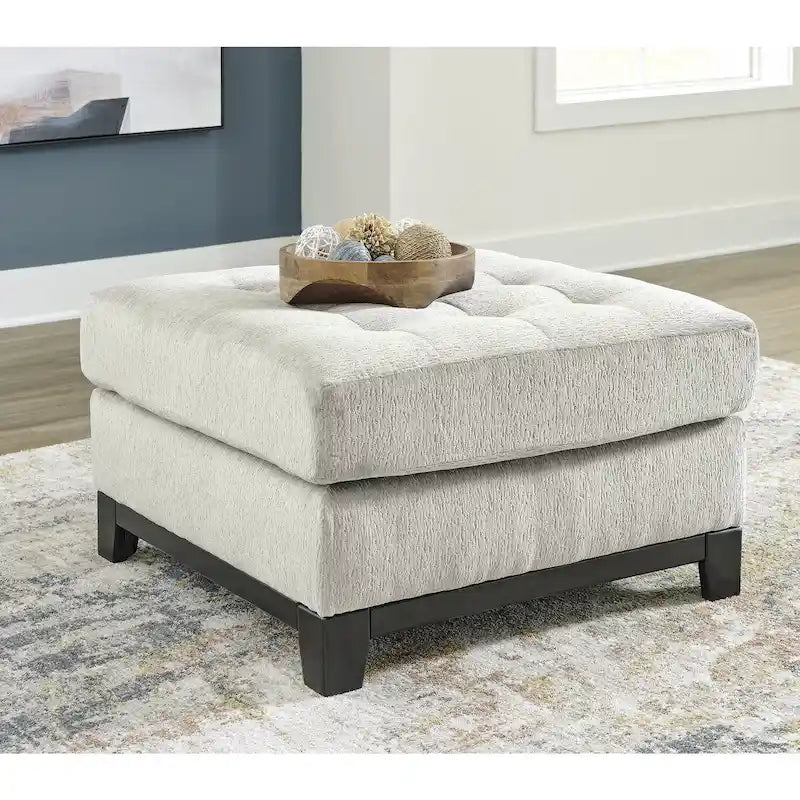 Oversized Tufted Accent Ottoman with High-Resilience Foam Cushion, Polyester Upholstery