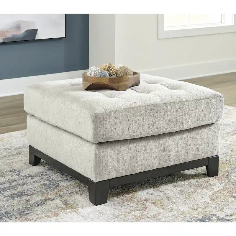 Oversized Tufted Accent Ottoman with High-Resilience Foam Cushion, Polyester Upholstery