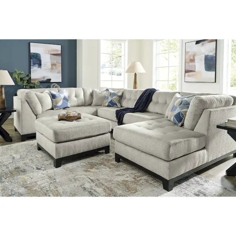Oversized Tufted Accent Ottoman with High-Resilience Foam Cushion, Polyester Upholstery