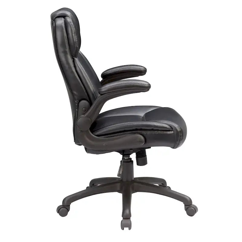 Ergonomická kancelářská židle s vysokým opěradlem, polstrovanými područkami a opěrkou hlavy