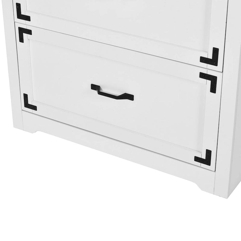 Grande mobile archivio in legno da 68H per uso intensivo, con 2 cassetti, serratura e ripiani regolabili
