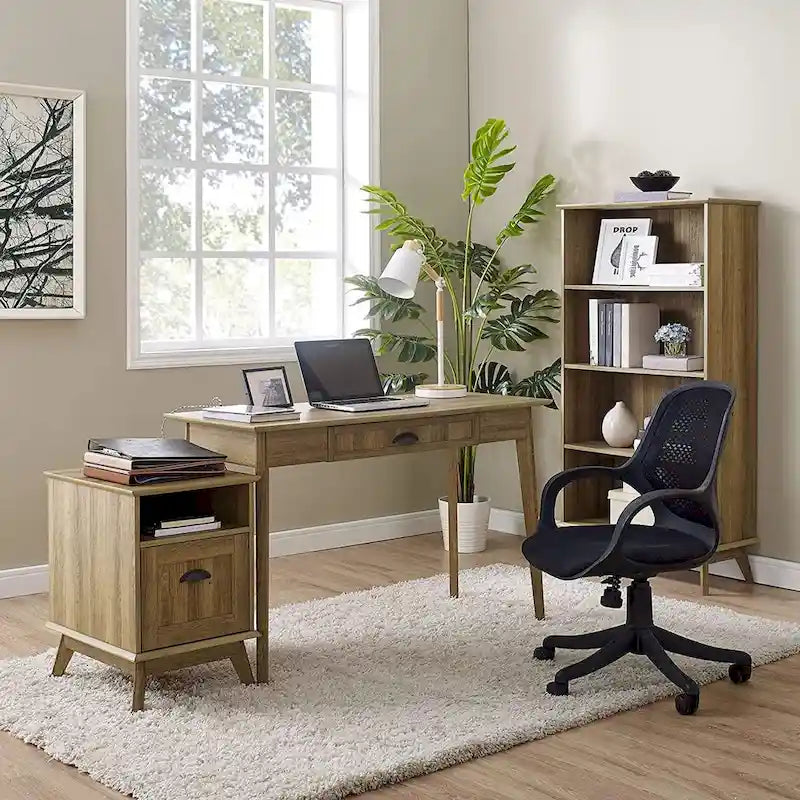 Home Office Modern Writing Desk with Drawer and USB Hub