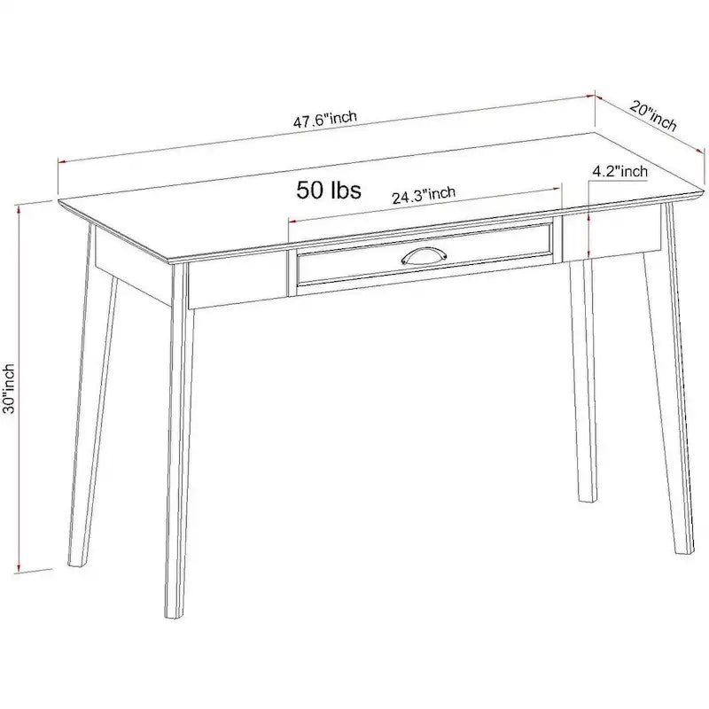 Home Office Modern Writing Desk with Drawer and USB Hub
