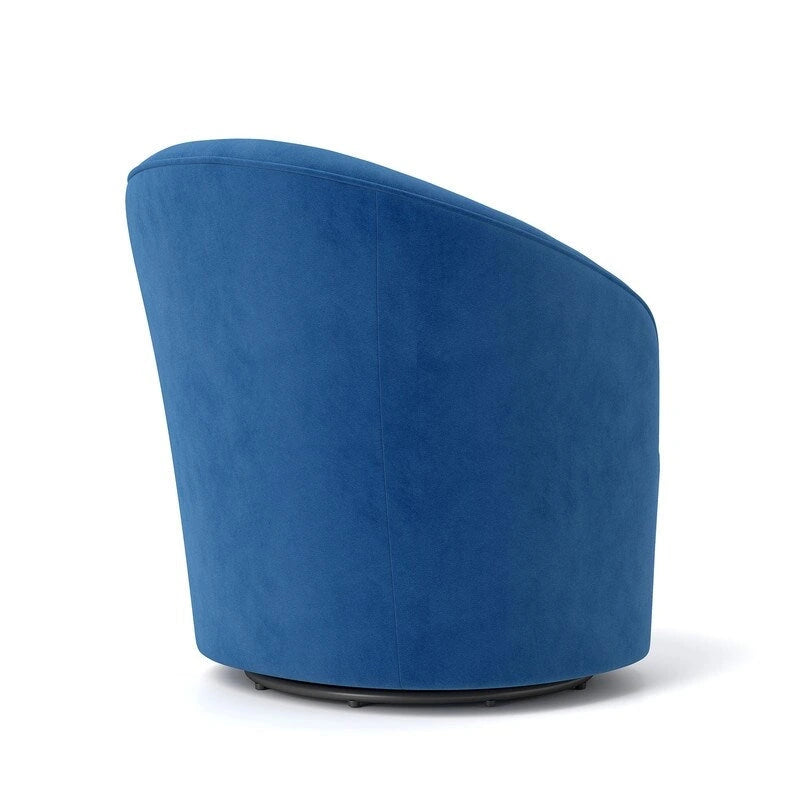 Moderne met fluweel beklede draaifauteuil van 360 graden met tonvormige zitting en geknoopte rugleuning