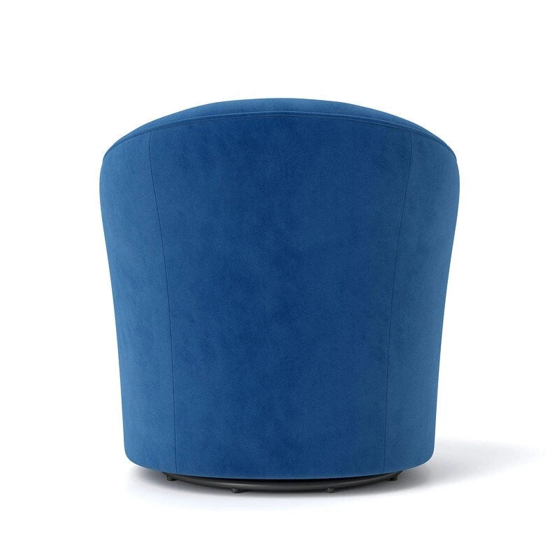 Moderne met fluweel beklede draaifauteuil van 360 graden met tonvormige zitting en geknoopte rugleuning