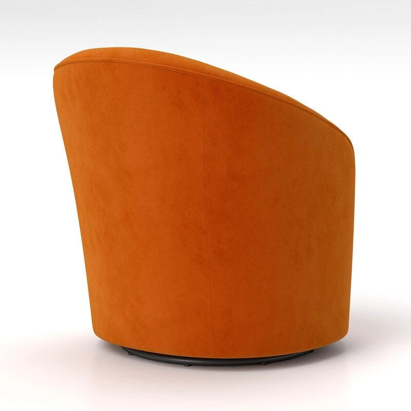Moderne met fluweel beklede draaifauteuil van 360 graden met tonvormige zitting en geknoopte rugleuning