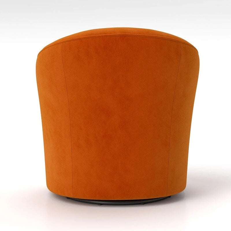 Moderne met fluweel beklede draaifauteuil van 360 graden met tonvormige zitting en geknoopte rugleuning
