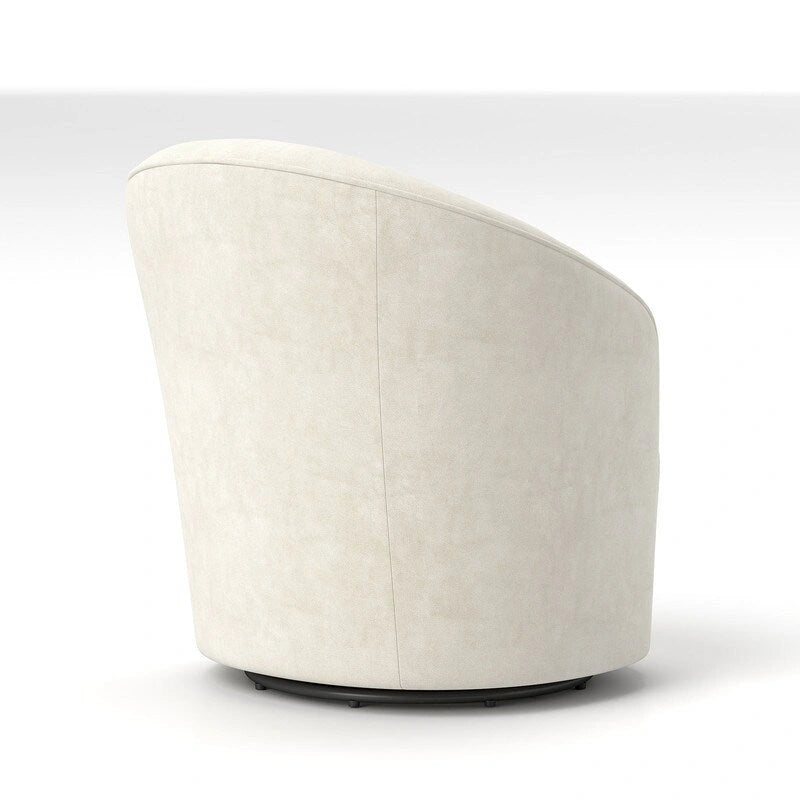 Moderne met fluweel beklede draaifauteuil van 360 graden met tonvormige zitting en geknoopte rugleuning