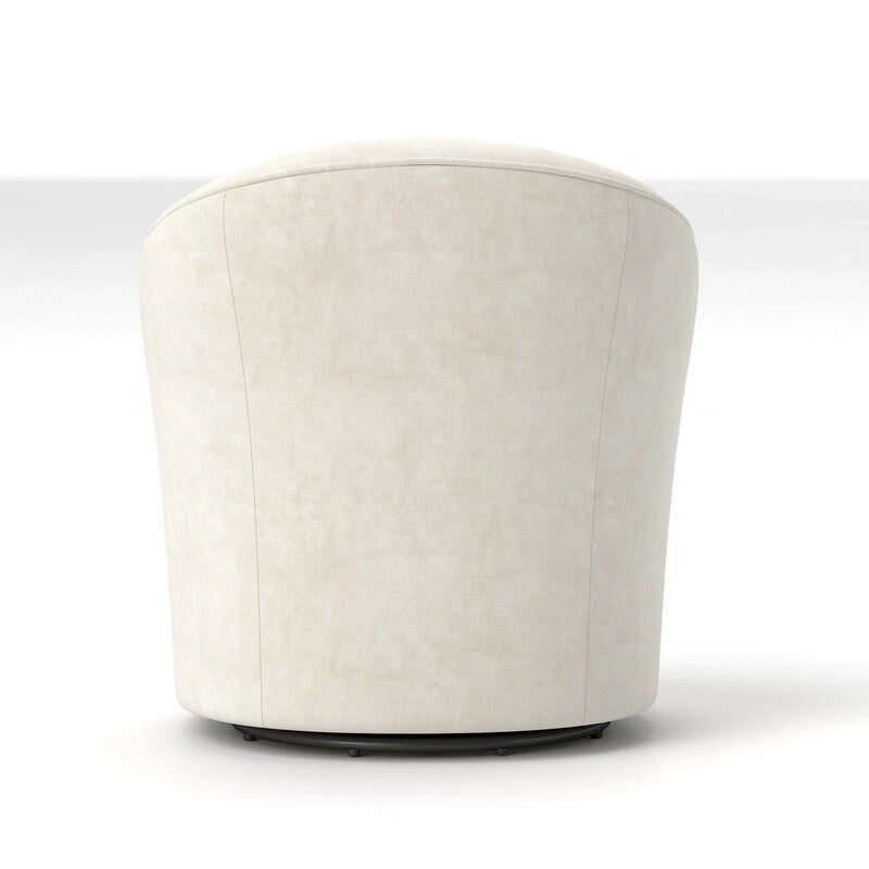 Moderne met fluweel beklede draaifauteuil van 360 graden met tonvormige zitting en geknoopte rugleuning