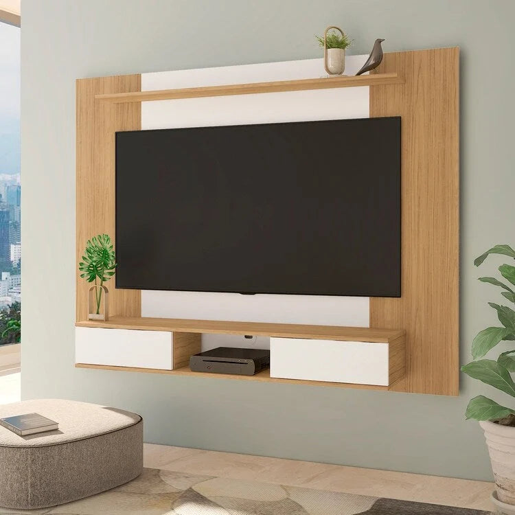 Wandmediacentrum met meerdere opbergvakken voor tv's tot 70 inch, entertainmentcentrum met opbergruimte, zwevend tv-meubel