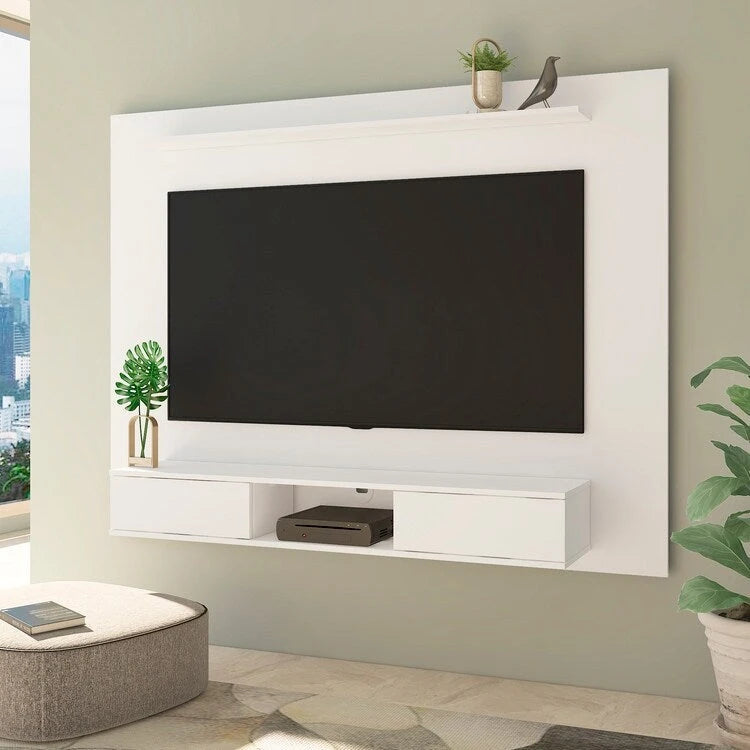 Wandmediacentrum met meerdere opbergvakken voor tv's tot 70 inch, entertainmentcentrum met opbergruimte, zwevend tv-meubel