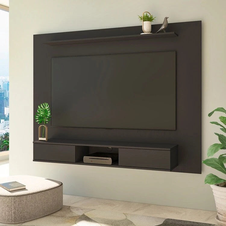 Wandmediacentrum met meerdere opbergvakken voor tv's tot 70 inch, entertainmentcentrum met opbergruimte, zwevend tv-meubel
