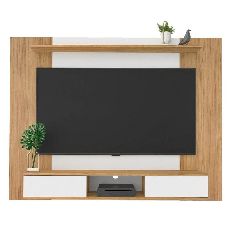 Wandmediacentrum met meerdere opbergvakken voor tv's tot 70 inch, entertainmentcentrum met opbergruimte, zwevend tv-meubel