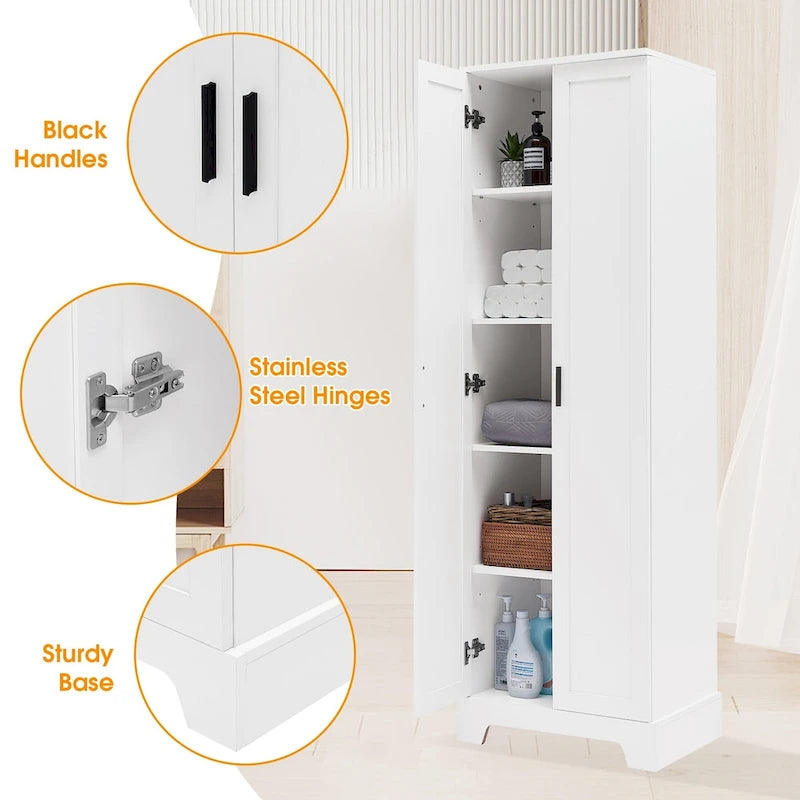 Opbergkast met twee deuren voor de badkamer - 23.30L * 16.90W * 71.20H