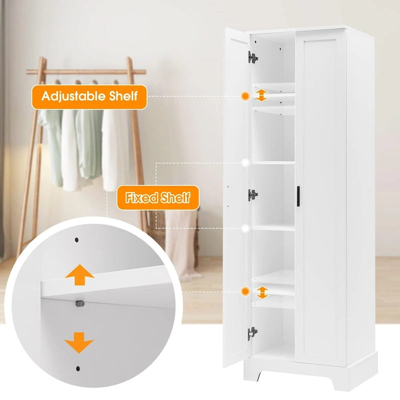 Opbergkast met twee deuren voor de badkamer - 23.30L * 16.90W * 71.20H