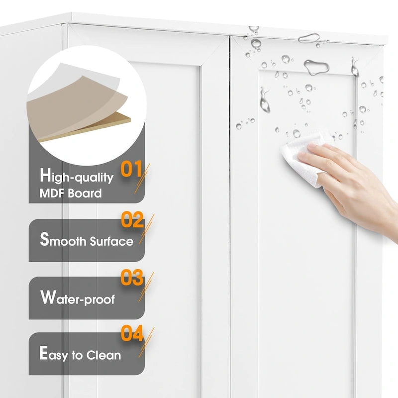 Opbergkast met twee deuren voor de badkamer - 23.30L * 16.90W * 71.20H