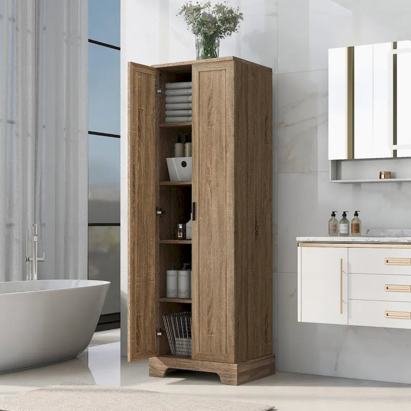 Opbergkast met twee deuren voor de badkamer - 23.30L * 16.90W * 71.20H