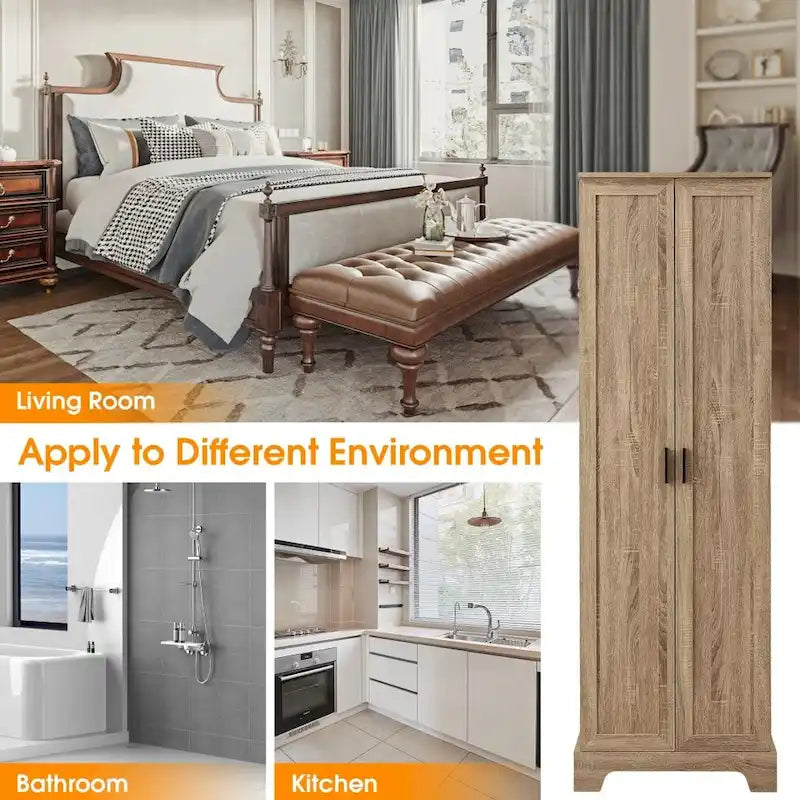 Opbergkast met twee deuren voor de badkamer - 23.30L * 16.90W * 71.20H