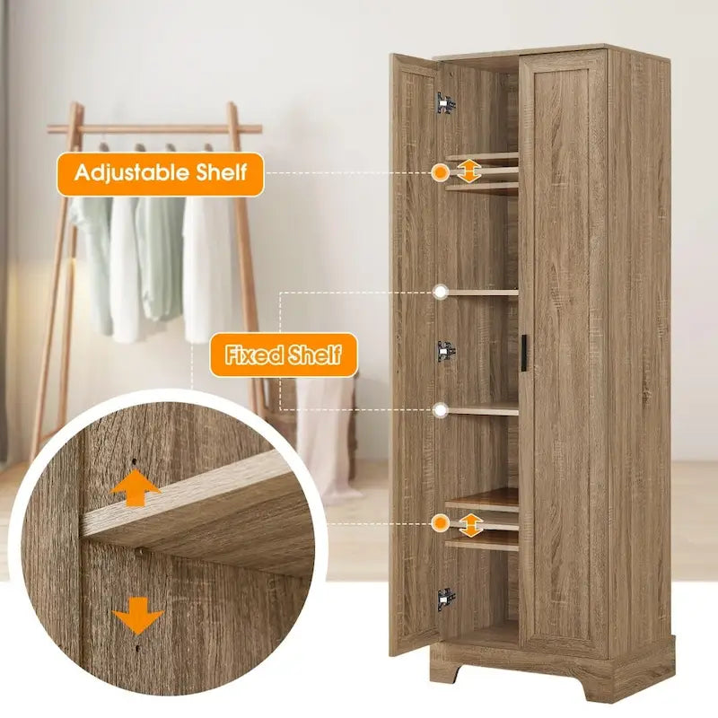 Opbergkast met twee deuren voor de badkamer - 23.30L * 16.90W * 71.20H