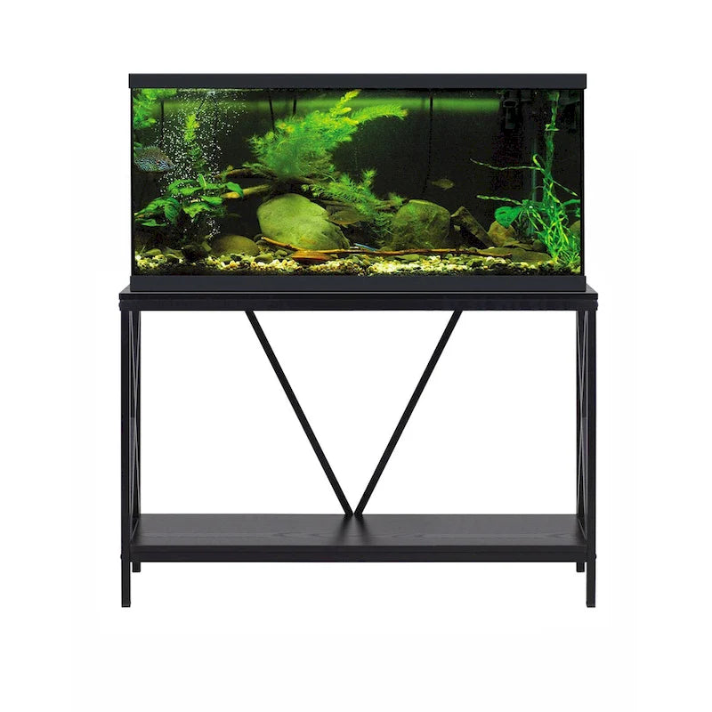 Stahl-Aquarienständer mit X-Rahmen für 40/55 Gallonen, schwarz